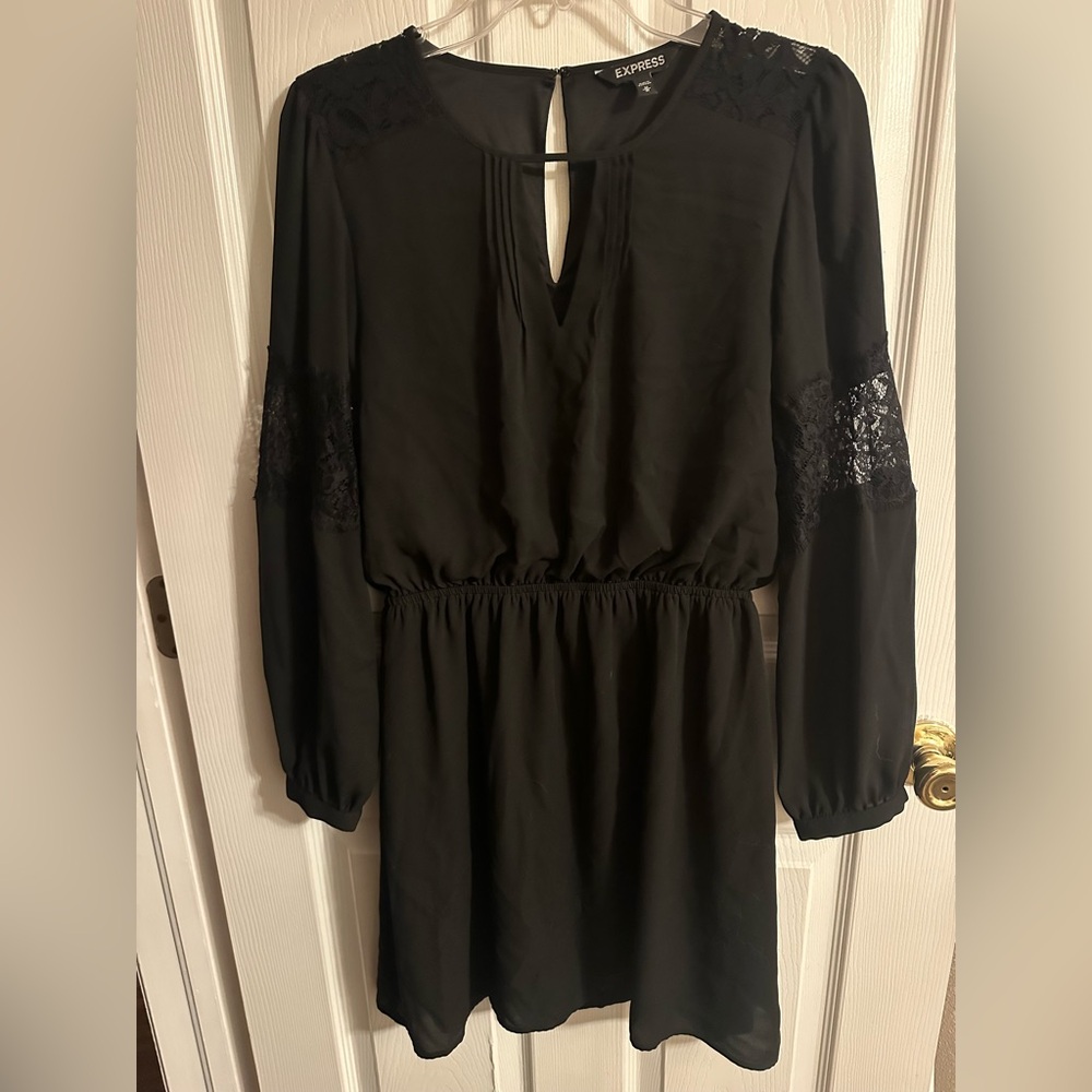 Express Black Long Sleeve Mini Dress